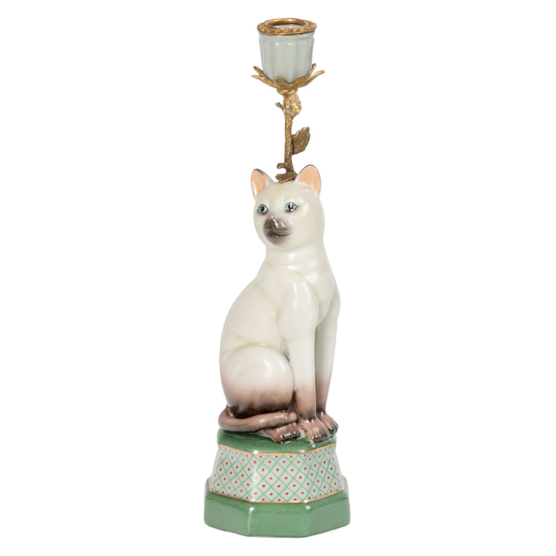 Подсвечник фигурка Кошка Candlestick cat Белый Мульти Подсвечник фигурка Кошка Candlestick cat Белый Мульти в Челябинске | Loft Concept