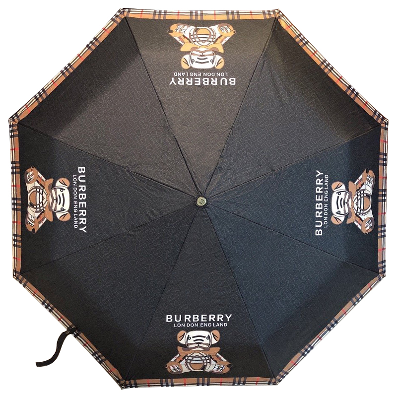 Зонт раскладной BURBERRY дизайн 002 Черный цвет Черный Коричневый Зонт раскладной BURBERRY дизайн 002 Черный цвет Черный Коричневый в Челябинске | Loft Concept