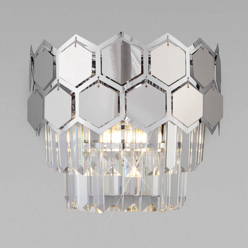 Бра Hanging Hexagon Moira Sconce chrome Прозрачный (Transparent) Хром Бра Hanging Hexagon Moira Sconce chrome Прозрачный (Transparent) Хром в Челябинске | Loft Concept