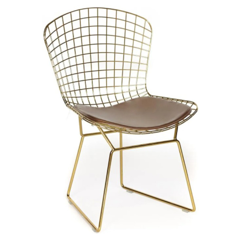 Стул Bertoia Chair Gold Золотой Коричневый Стул Bertoia Chair Gold Золотой Коричневый в Челябинске | Loft Concept