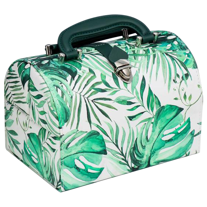 Шкатулка Green Leaves Jewerly Organizer Box Зеленый Белый Шкатулка Green Leaves Jewerly Organizer Box Зеленый Белый в Челябинске | Loft Concept