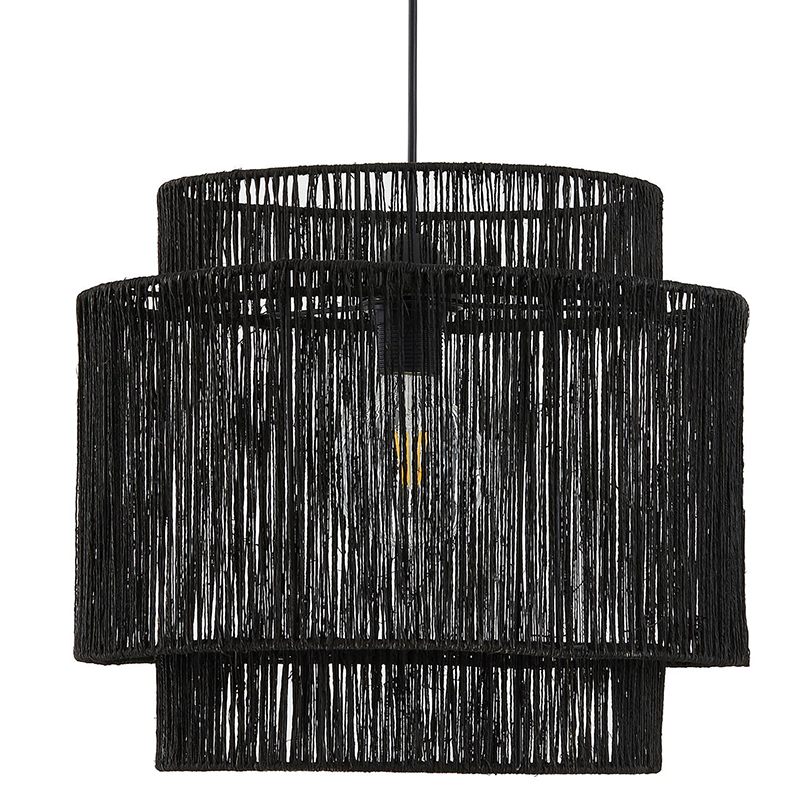 Подвесной светильник Signe Wicker Hemp Black Dual Черный Подвесной светильник Signe Wicker Hemp Black Dual Черный в Челябинске | Loft Concept