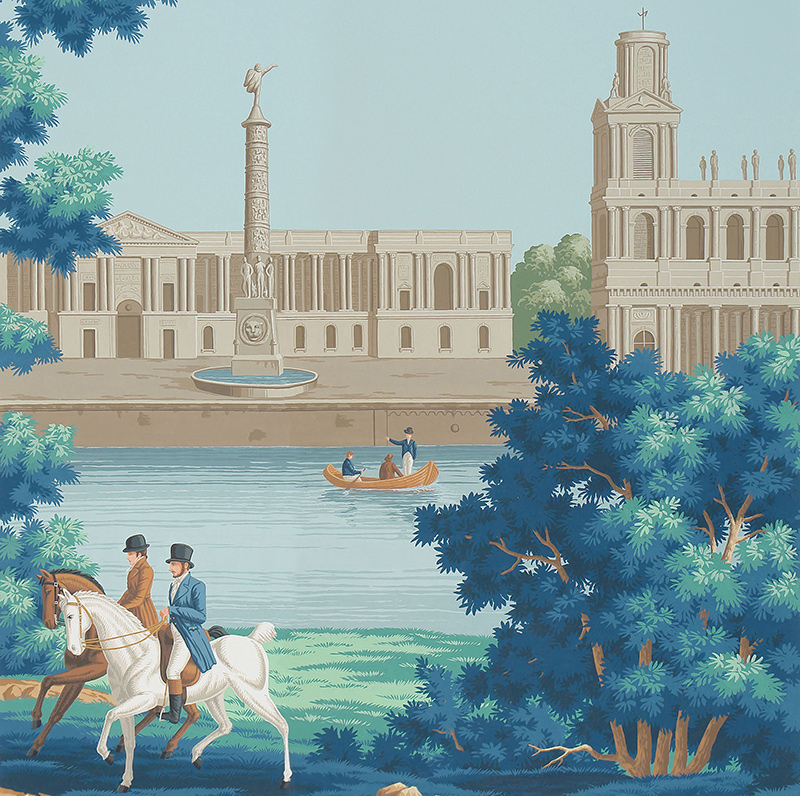 Обои ручная роспись Monuments of Paris Jacquemart on scenic paper Обои ручная роспись Monuments of Paris Jacquemart on scenic paper в Челябинске | Loft Concept