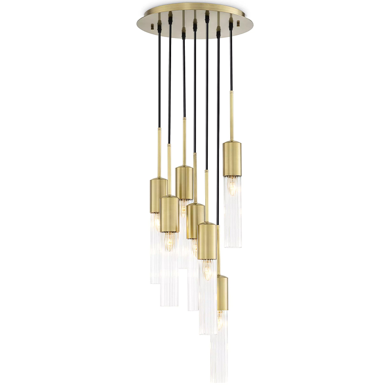 Люстра Eichholtz Chandelier Lulu Латунь Прозрачное Стекло Черный Люстра Eichholtz Chandelier Lulu Латунь Прозрачное Стекло Черный в Челябинске | Loft Concept