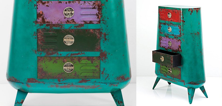 Комод металлический с цветными ящиками Retro Futurismo chest V Комод металлический с цветными ящиками Retro Futurismo chest V - Loft-Concept в Челябинске