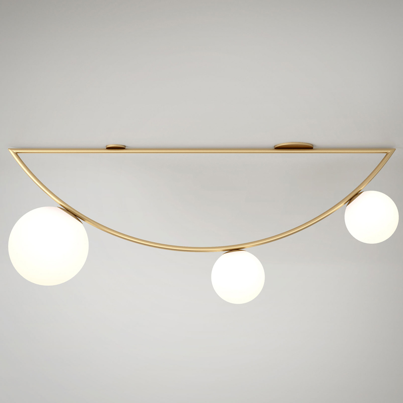 Потолочный светильник Atelier Areti Girlande Ceiling Crescent 3 Латунь Белый Потолочный светильник Atelier Areti Girlande Ceiling Crescent 3 Латунь Белый в Челябинске | Loft Concept