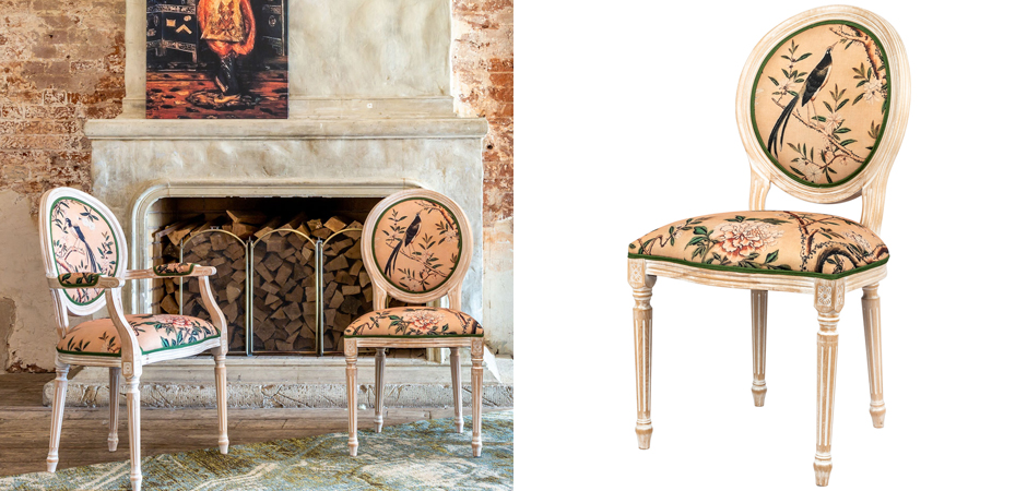 Стул Beige and Green Chinoiserie Stool Стул Beige and Green Chinoiserie Stool - Loft-Concept в Челябинске