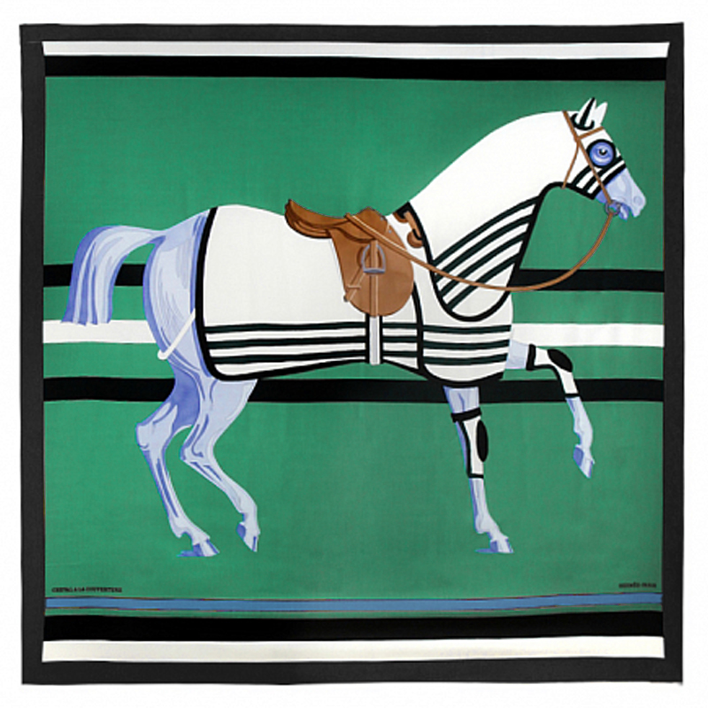 Плед Hermes Horse Green Plaid Зеленый Голубой Черный Коричневый Плед Hermes Horse Green Plaid Зеленый Голубой Черный Коричневый в Челябинске | Loft Concept