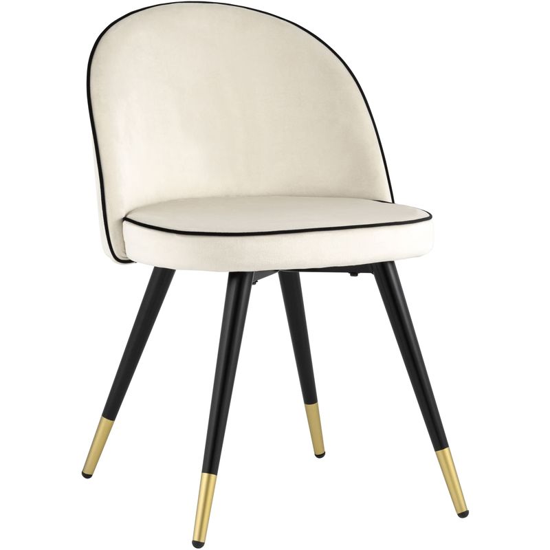 Стул Cooper Chair LUX Молочный Велюр с Черным кантом Молочный Черный Стул Cooper Chair LUX Молочный Велюр с Черным кантом Молочный Черный в Челябинске | Loft Concept