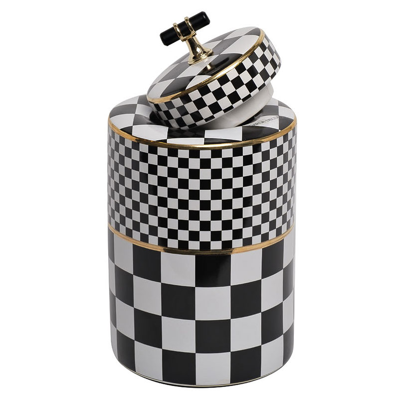 Ваза Chess Vase 26 Черный Белый Золотой Ваза Chess Vase 26 Черный Белый Золотой в Челябинске | Loft Concept