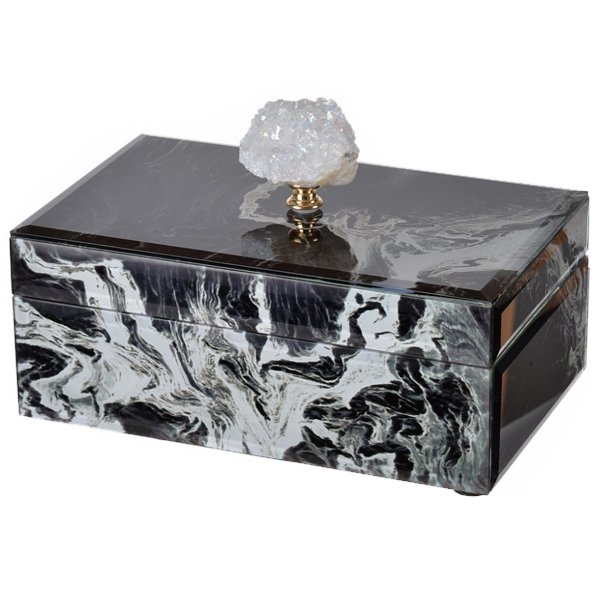 Шкатулка Gray Marble горный хрусталь L Серый Шкатулка Gray Marble горный хрусталь L Серый в Челябинске | Loft Concept