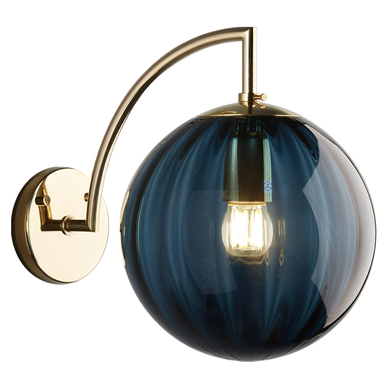 Бра Hector Sconce Blue Глянцевое золото Синий Бра Hector Sconce Blue Глянцевое золото Синий в Челябинске | Loft Concept