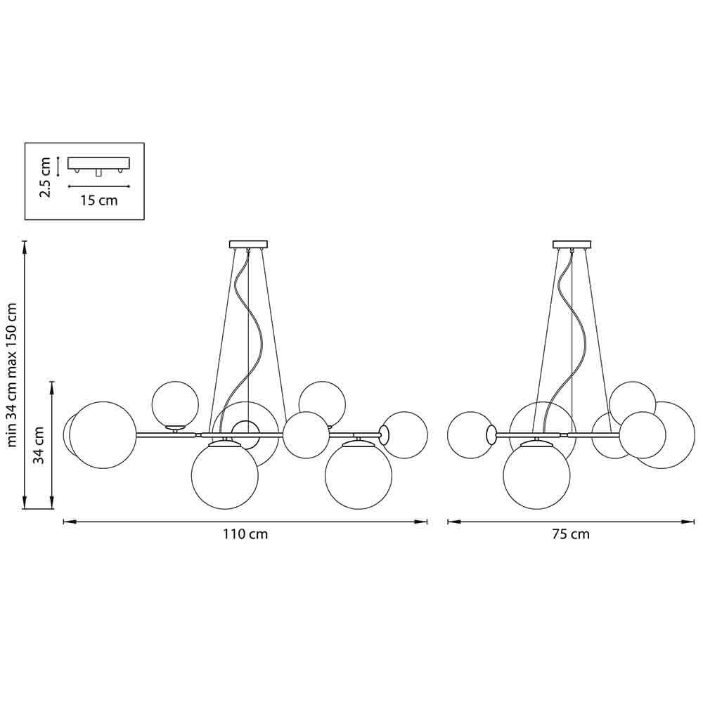 Люстра Bubbles on 4 Rings Chandelier Black Люстра Bubbles on 4 Rings Chandelier Black в Челябинске