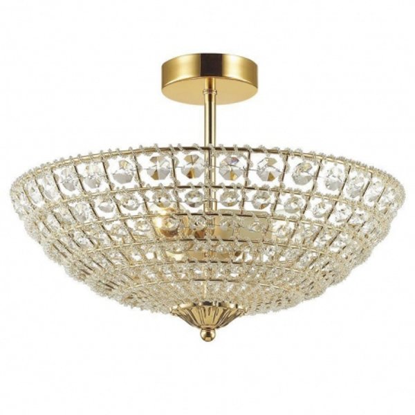 Потолочный светильник Casbah Crystal Top Lamp 3 Gold Прозрачный Глянцевое золото Потолочный светильник Casbah Crystal Top Lamp 3 Gold Прозрачный Глянцевое золото в Челябинске | Loft Concept