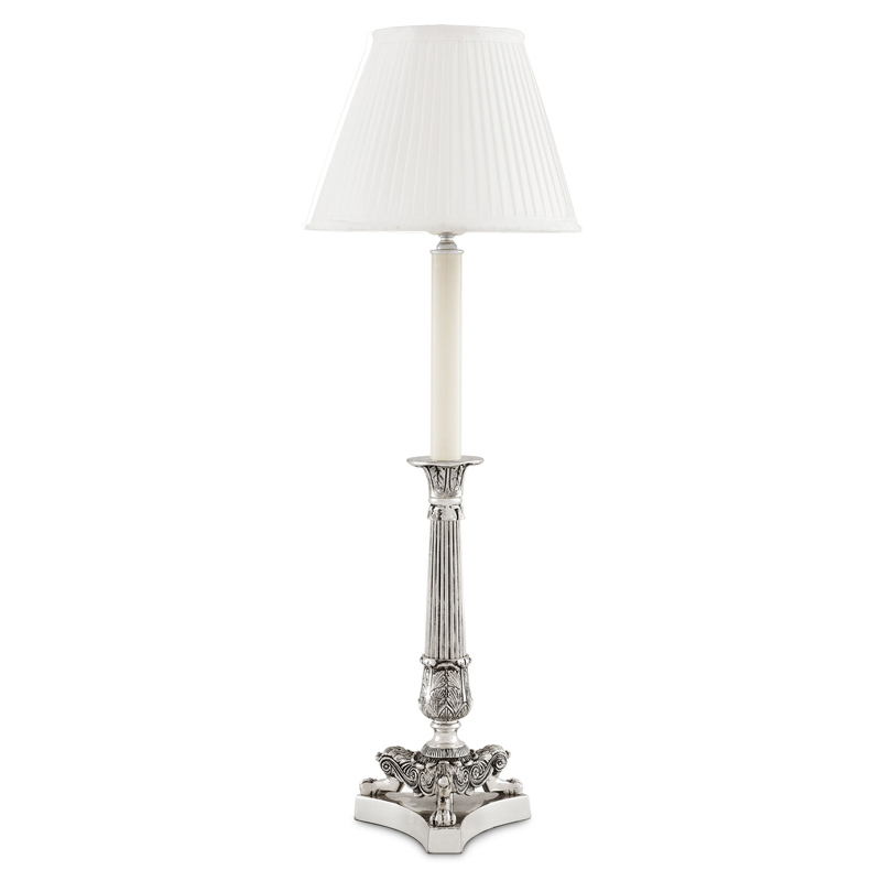 Настольная лампа Eichholtz Table Lamp Perignon Silver Серебряный Белый Настольная лампа Eichholtz Table Lamp Perignon Silver Серебряный Белый в Челябинске | Loft Concept