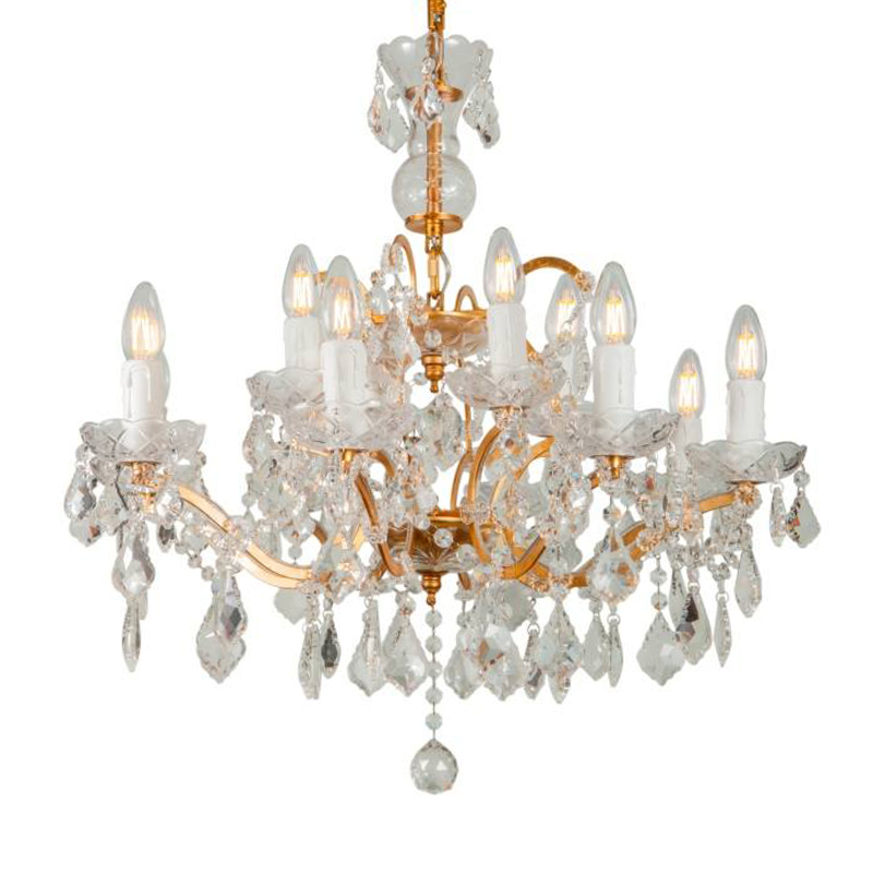 Люстра 19th c. Rococo IRON & CLEAR CRYSTAL GOLD Chandelier Прозрачное Стекло Золотой Люстра 19th c. Rococo IRON & CLEAR CRYSTAL GOLD Chandelier Прозрачное Стекло Золотой в Челябинске | Loft Concept