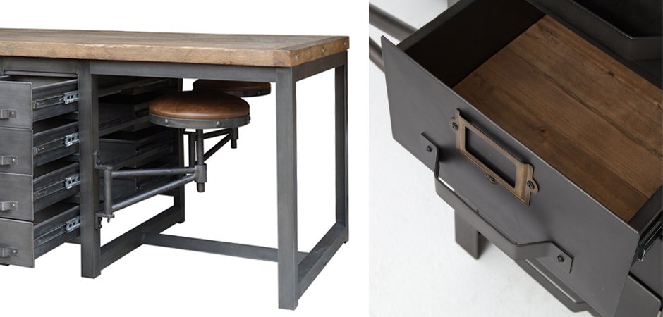 Большой рабочий стол Rupert Work Table Rustic Большой рабочий стол Rupert Work Table Rustic - Loft-Concept в Челябинске