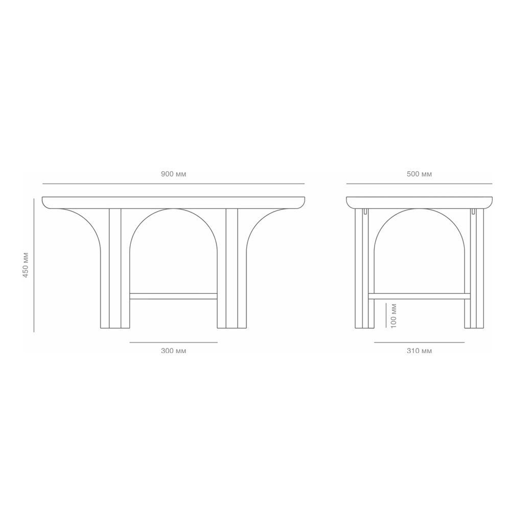 Стол кофейный деревянный с арочным основанием Arch Passage Стол кофейный деревянный с арочным основанием Arch Passage в Челябинске