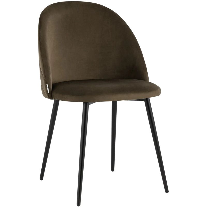 Стул Коричневый Велюр Miruna Leaf Chair Коричневый Черный в Челябинске | Loft Concept 