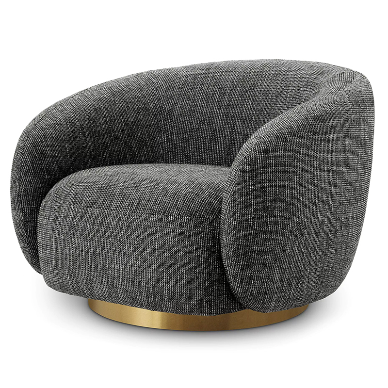 Кресло Eichholtz Swivel Chair Brice Rocat Black Серый Черный Латунь Кресло Eichholtz Swivel Chair Brice Rocat Black Серый Черный Латунь в Челябинске | Loft Concept