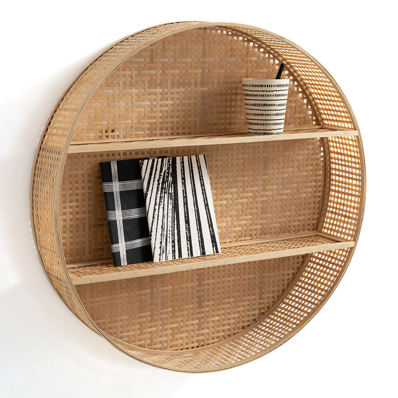 Полка Wicker Bamboo Shelf cells Полка Wicker Bamboo Shelf cells в Челябинске | Loft Concept