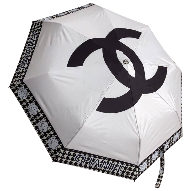 Зонт раскладной CHANEL дизайн 016 Белый цвет Белый Черный Зонт раскладной CHANEL дизайн 016 Белый цвет Белый Черный в Челябинске | Loft Concept