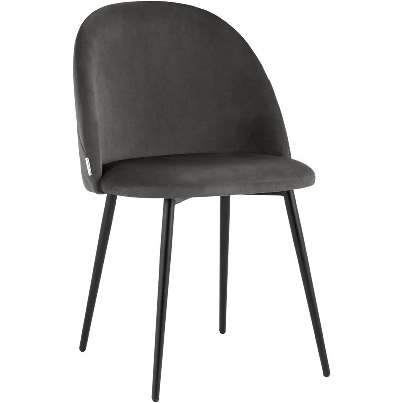 Стул Серый Велюр Miruna Leaf Chair Серый Черный Стул Серый Велюр Miruna Leaf Chair Серый Черный в Челябинске | Loft Concept