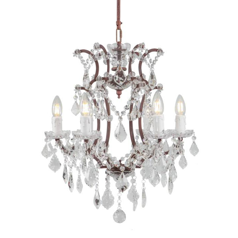 Люстра 19th c. Rococo IRON & CLEAR CRYSTAL Brown Chandelier 6 Коричневый винтаж Прозрачное Стекло Люстра 19th c. Rococo IRON & CLEAR CRYSTAL Brown Chandelier 6 Коричневый винтаж Прозрачное Стекло в Челябинске | Loft Concept