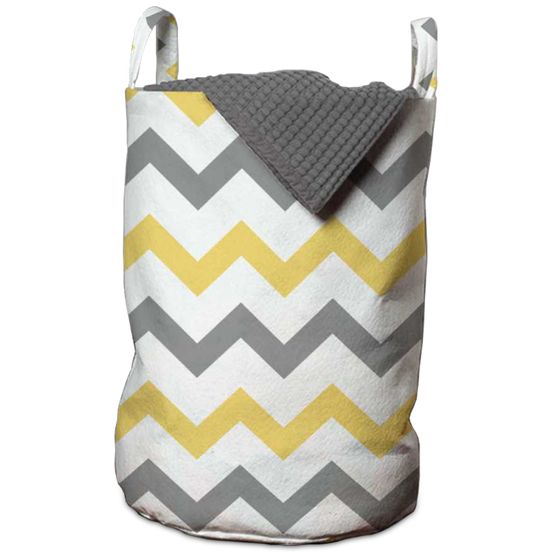 Корзина Mustard and Gray Chevron Basket Горчичный Серый Белый Корзина Mustard and Gray Chevron Basket Горчичный Серый Белый в Челябинске | Loft Concept