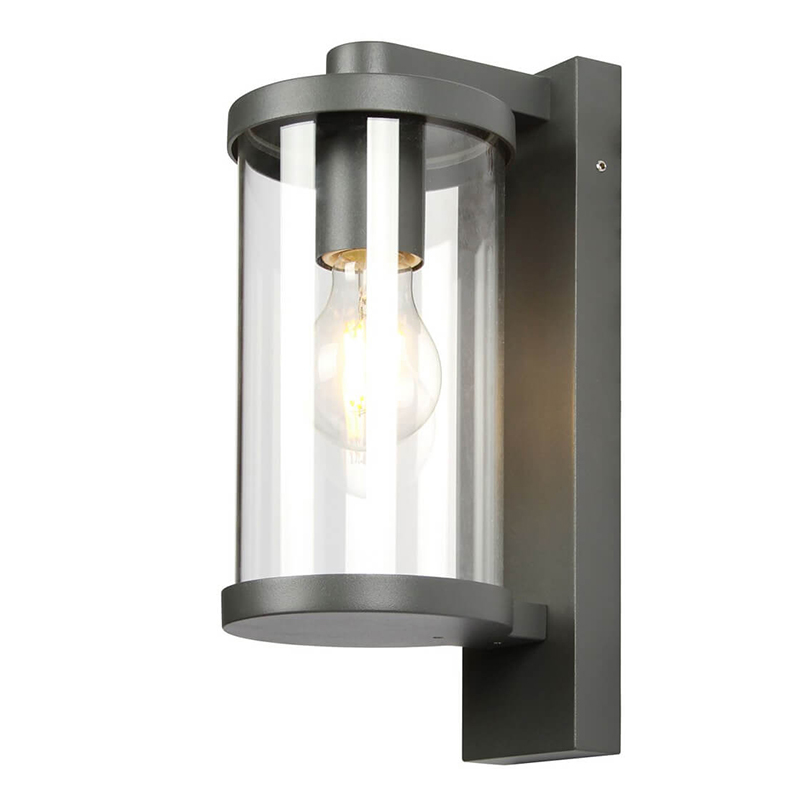 Уличный настенный светильник Horan Street Lamp Черный Прозрачное Стекло Уличный настенный светильник Horan Street Lamp Черный Прозрачное Стекло в Челябинске | Loft Concept