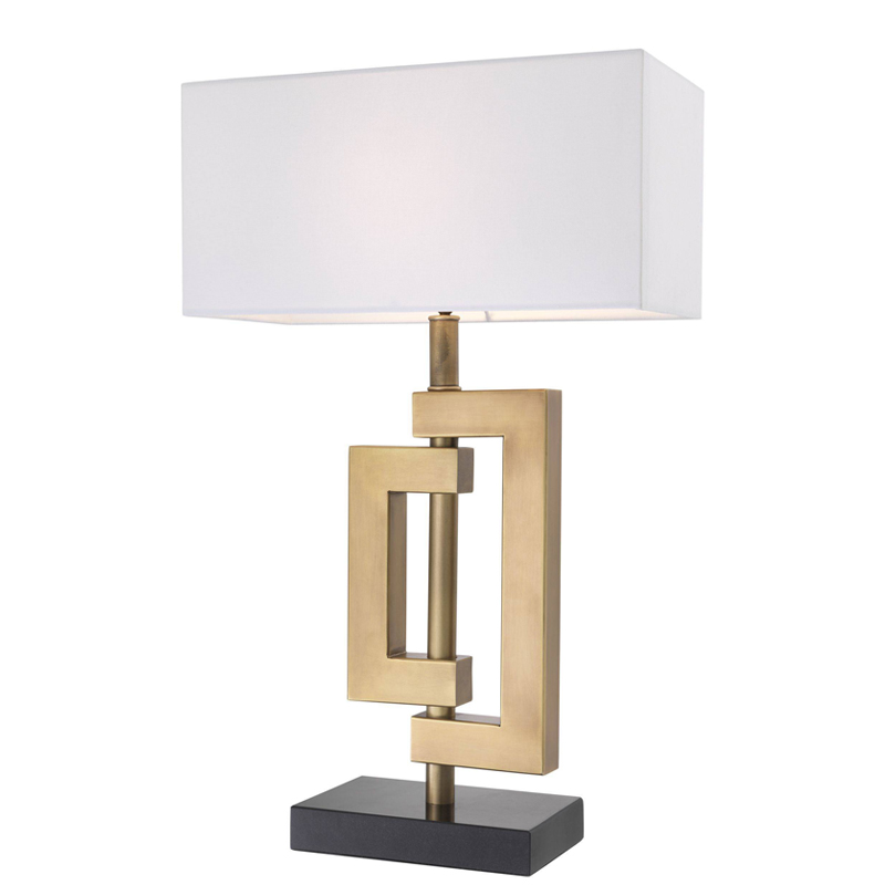 Настольная лампа Eichholtz Table Lamp Leroux brass Белый Латунь Античная полированная Черный Настольная лампа Eichholtz Table Lamp Leroux brass Белый Латунь Античная полированная Черный в Челябинске | Loft Concept