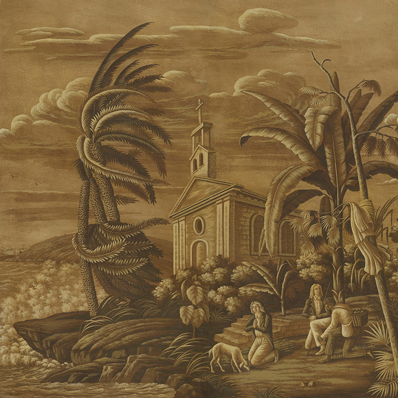 Обои ручная роспись Paul et Virginie Sepia on antique scenic Xuan paper Обои ручная роспись Paul et Virginie Sepia on antique scenic Xuan paper в Челябинске | Loft Concept