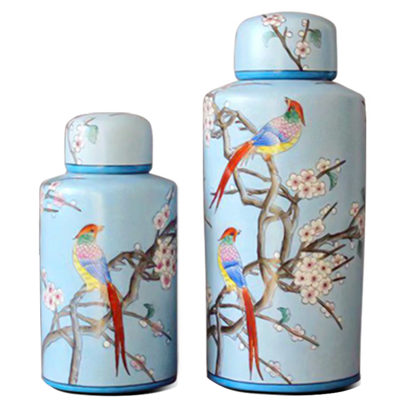Ваза Garden Blue Birds Vase Голубой Мульти Ваза Garden Blue Birds Vase Голубой Мульти в Челябинске | Loft Concept