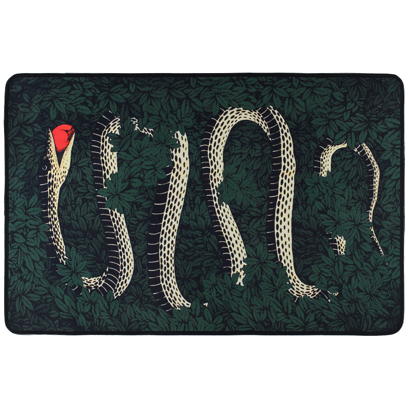 Ковер Snake Fornasetti green Зеленый Черный Красный Бежевый Ковер Snake Fornasetti green Зеленый Черный Красный Бежевый в Челябинске | Loft Concept