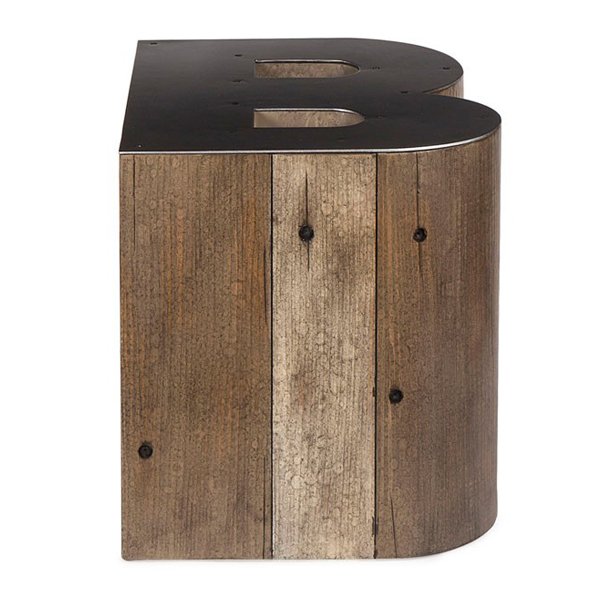 Столик Wooden Alphabet B Side Table Коричневый Графит Столик Wooden Alphabet B Side Table Коричневый Графит в Челябинске | Loft Concept