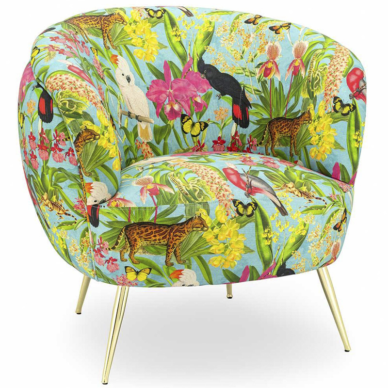 Кресло ARMCHAIR KELLIT Jungle Мульти Глянцевое золото Кресло ARMCHAIR KELLIT Jungle Мульти Глянцевое золото в Челябинске | Loft Concept