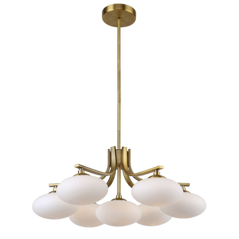 Oval Balls Mushrooms Chandelier 7 Brass Латунь Прозрачный белый Oval Balls Mushrooms Chandelier 7 Brass Латунь Прозрачный белый в Челябинске | Loft Concept