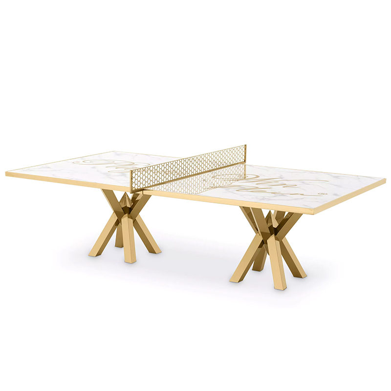 Обеденный стол Philipp Plein Dining Table Play Белый Мрамор Bianco Золотой Обеденный стол Philipp Plein Dining Table Play Белый Мрамор Bianco Золотой в Челябинске | Loft Concept