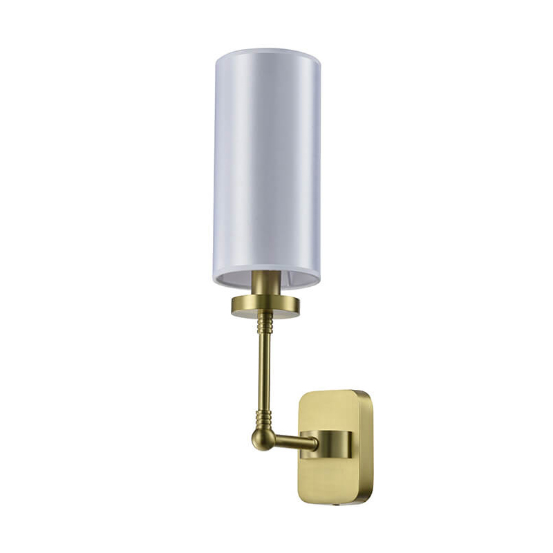 Бра Fabric Lampshade Brass Матовая латунь Белый Бра Fabric Lampshade Brass Матовая латунь Белый в Челябинске | Loft Concept