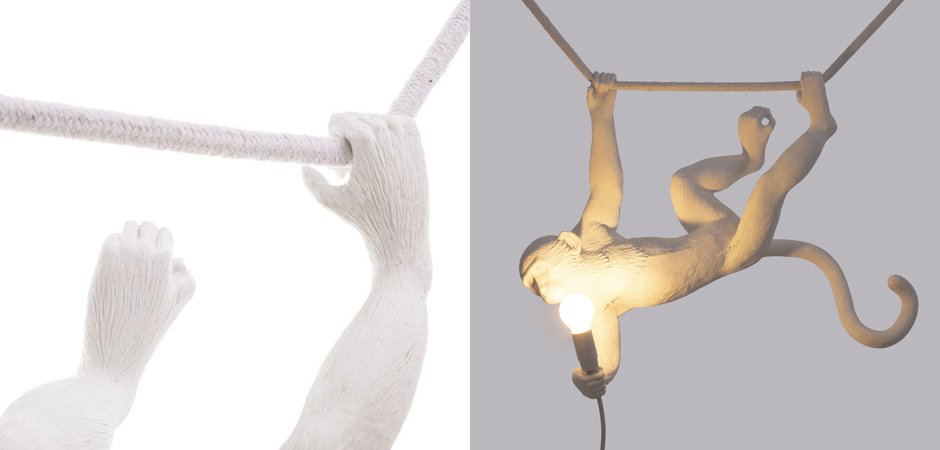 Подвесной светильник Seletti The Monkey Lamp Swing White Подвесной светильник Seletti The Monkey Lamp Swing White - Loft-Concept в Челябинске