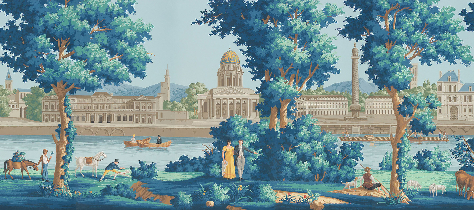 Обои ручная роспись Monuments of Paris Jacquemart on scenic paper Обои ручная роспись Monuments of Paris Jacquemart on scenic paper - постер Loft-Concept в Челябинске