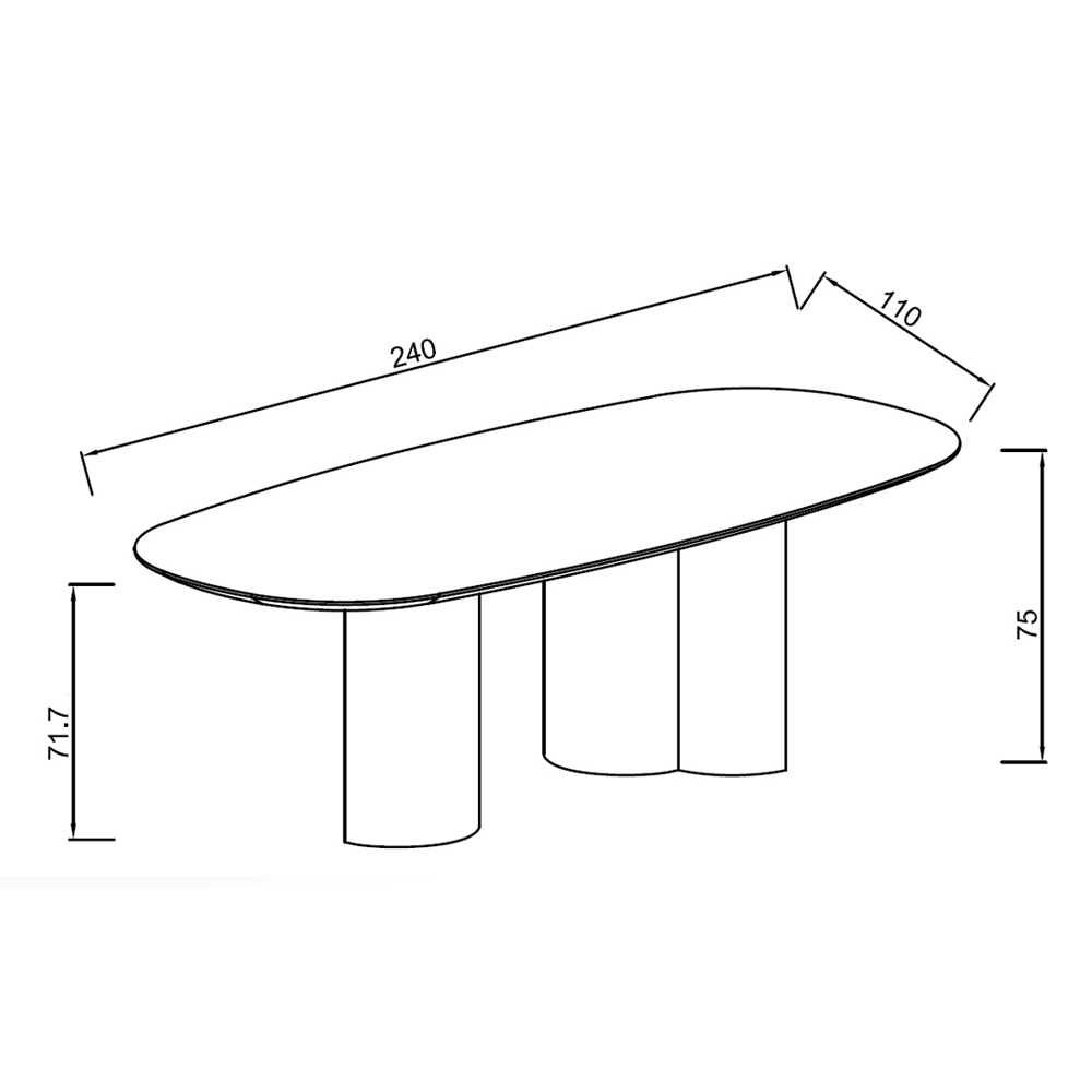 Стол обеденный мраморный с колоннами Marble Column Table в Челябинске