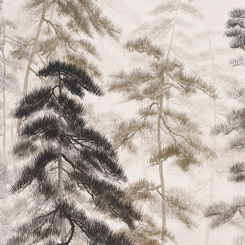 Обои ручная роспись Abstract Pines Dark Lacquer on Natural Mica metallic silk Обои ручная роспись Abstract Pines Dark Lacquer on Natural Mica metallic silk в Челябинске | Loft Concept