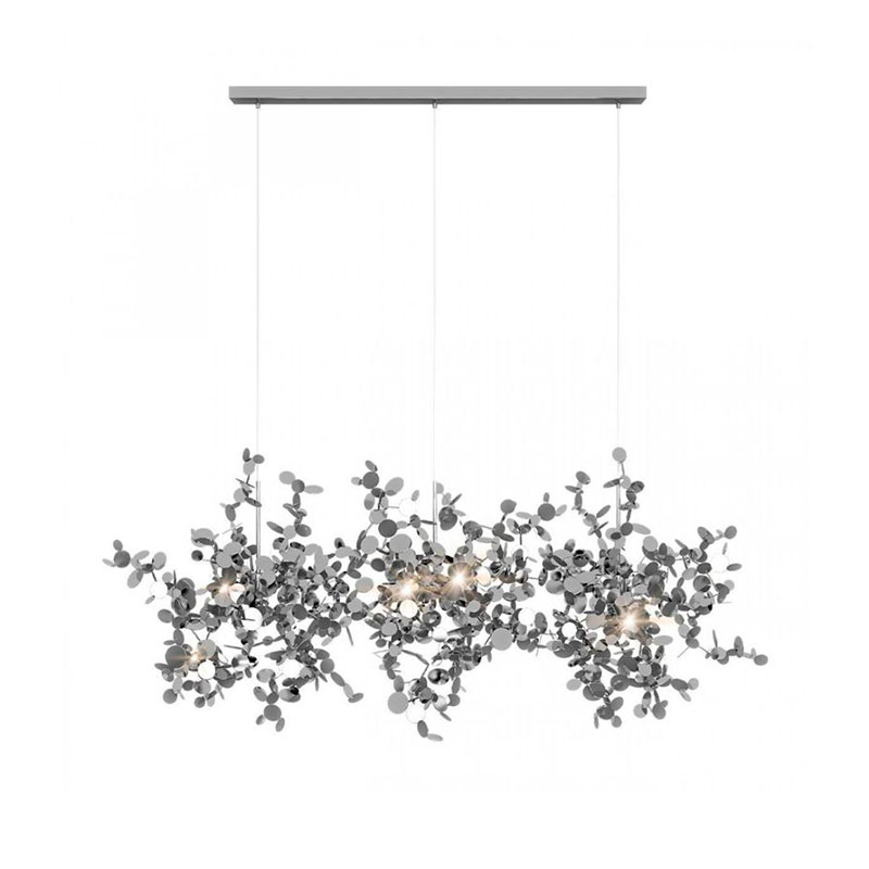 Люстра Terzani Argent Suspension Linear Silver длина 85 см Серебряный в Челябинске | Loft Concept 