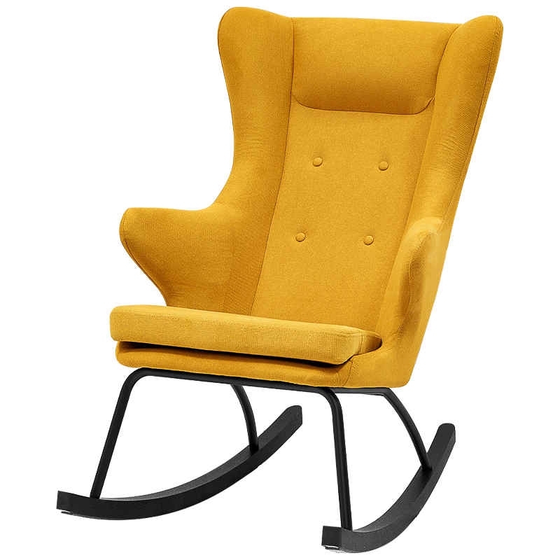 Rocking chair DORIA YELLOW Кресло-Качалка Желтое Желтый Черный Rocking chair DORIA YELLOW Кресло-Качалка Желтое Желтый Черный в Челябинске | Loft Concept