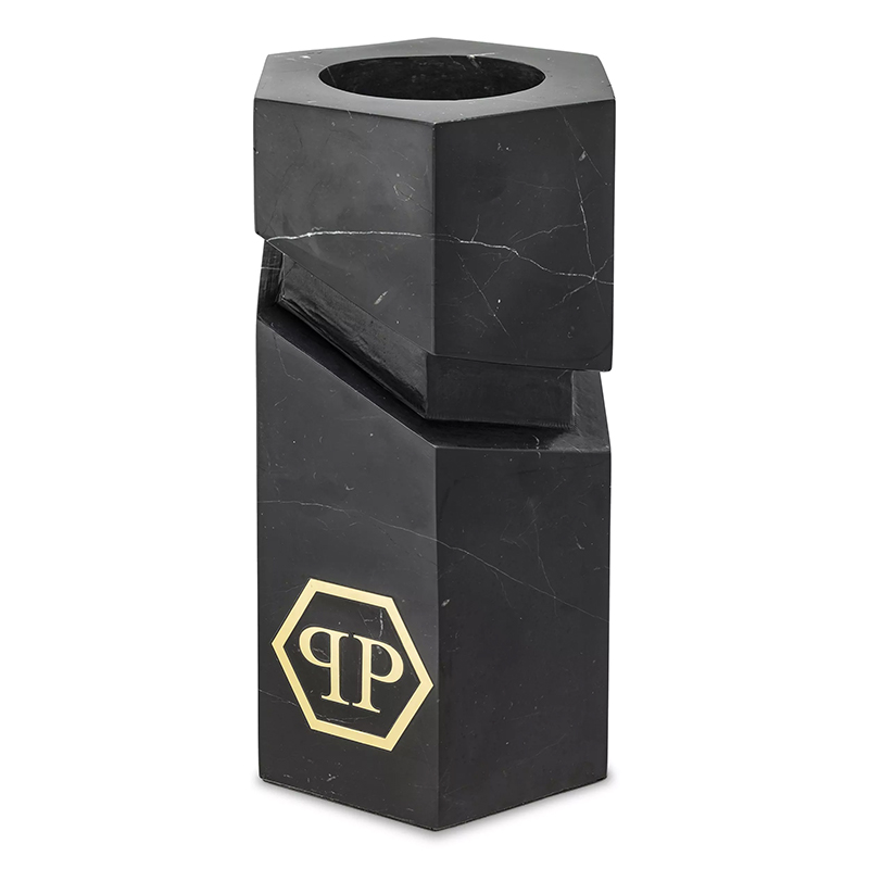 Аксессуар для интерьера Philipp Plein Object Carrara Золотой Черный Мрамор Nero Аксессуар для интерьера Philipp Plein Object Carrara Золотой Черный Мрамор Nero в Челябинске | Loft Concept
