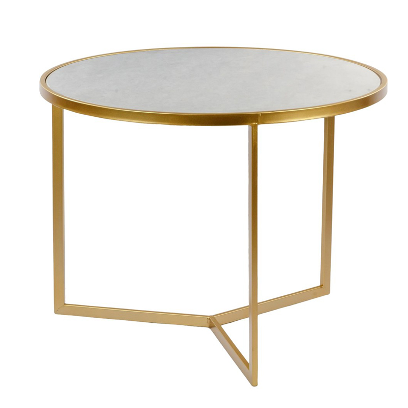 Приставной стол Round Table Marble Золотой Белый Мрамор Bianco Приставной стол Round Table Marble Золотой Белый Мрамор Bianco в Челябинске | Loft Concept