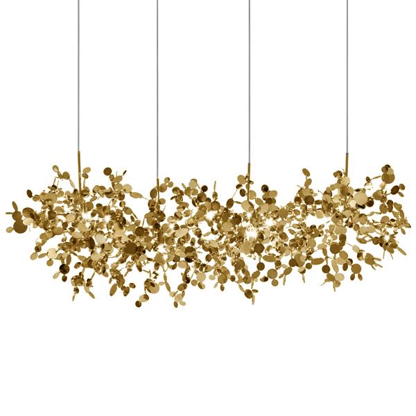 Люстра Terzani Argent Suspension Linear Gold Глянцевое золото Люстра Terzani Argent Suspension Linear Gold Глянцевое золото в Челябинске | Loft Concept