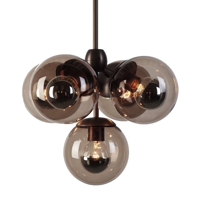 Люстра Modo Chandelier 5 Globes Черный Люстра Modo Chandelier 5 Globes Черный в Челябинске | Loft Concept