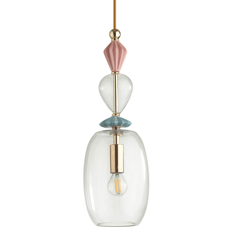 Подвесной светильник Iris Glas hanging lamp candy B Прозрачное Стекло Розовый пастельный Голубой Подвесной светильник Iris Glas hanging lamp candy B Прозрачное Стекло Розовый пастельный Голубой в Челябинске | Loft Concept